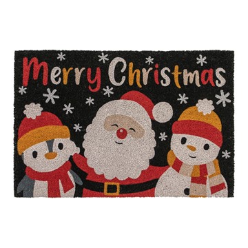 Picture of Festive Latex Backed Coir Entrance Doormat, 60x90cm, Merry Christmas