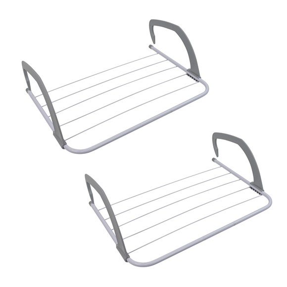 Picture of Over Door Radiator Clothes Drying Airer-3M, White, Pack of 2
