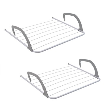Picture of Over Door Radiator Clothes Drying Airer-6M, White, Pack of 2