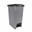 Picture of Slim Plastic Lidded Foot Pedal Waste Bin, 10L, Grey