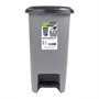 Picture of Slim Plastic Lidded Foot Pedal Waste Bin, 10L, Grey