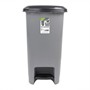 Picture of Slim Plastic Lidded Foot Pedal Waste Bin, 40L, Grey