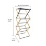 Picture of Bamboo Extendable 3 Tier Concertina Clothes Airer, Brown