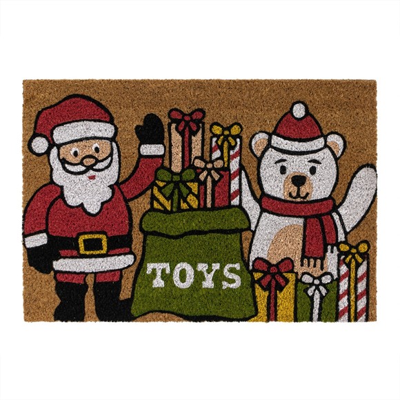 Picture of Latex Backed Coir Entrance Doormat, 40x58cm, Santa