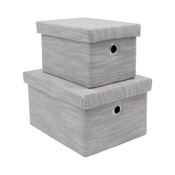Picture of Serena Lidded Rectangular Storage Baskets - Set of 2