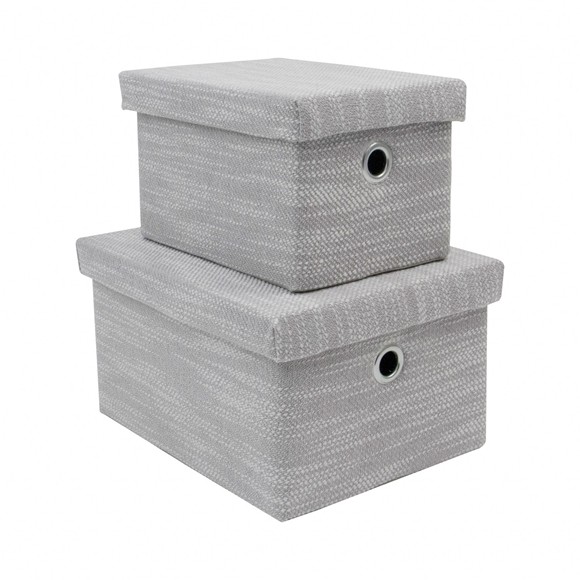 Picture of Serena Lidded Rectangular Storage Baskets - Set of 2