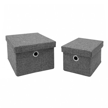 Picture of Chroma Rectangular Lidded Storage Baskets - Set of 2