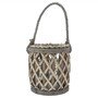 Picture of Natural Willow Wood Lantern With Braided Rope Handle - Grey Wash