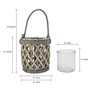 Picture of Natural Willow Wood Lantern With Braided Rope Handle - Grey Wash