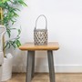 Picture of Set of 2 Natural Willow Wood Lantern With Braided Rope Handle - Grey Wash
