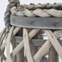 Picture of Natural Round Willow Wood Lantern With Braided Rope Handle - Grey Wash