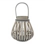 Picture of Natural Bulb Shaped Willow Wood Lantern With Wooden Handle - Grey Wash