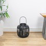 Picture of Set of 2 Luna - Natural Bamboo Lantern With Handle - Black