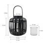 Picture of Set of 2 Luna - Natural Bamboo Lantern With Handle - Black