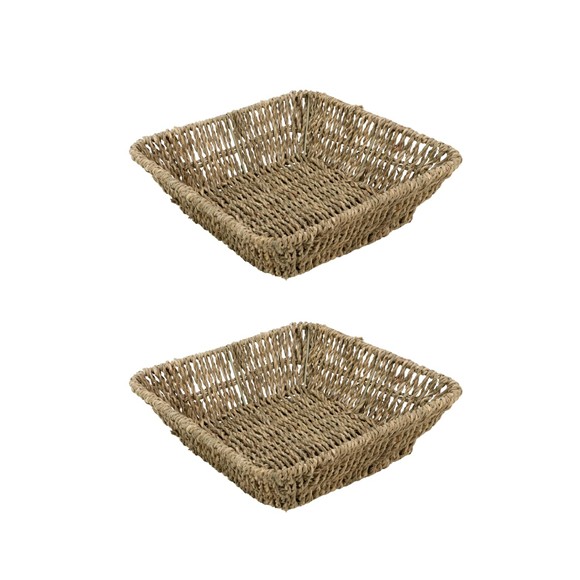 Picture of Set of 2 Square Tapered Seagrass Storage Tray