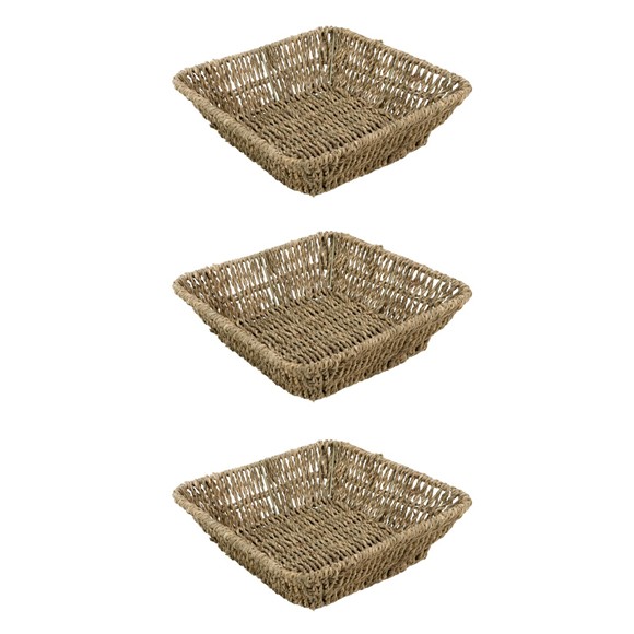 Picture of Set of 3 Square Tapered Seagrass Storage Tray