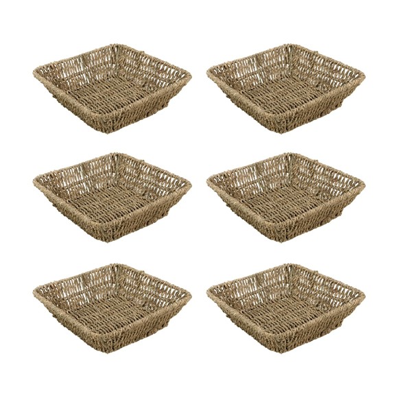 Picture of Set of 6 Square Tapered Seagrass Storage Tray