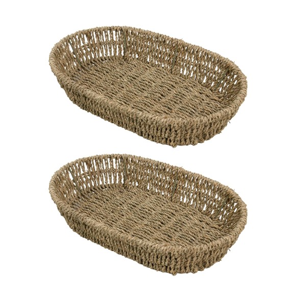 Picture of Set of 2 Oval Hand Woven Seagrass Storage Tray