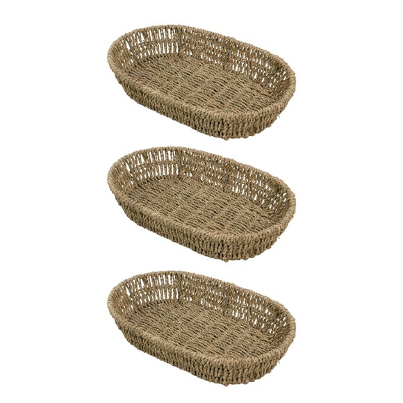 Picture of Set of 3 Oval Hand Woven Seagrass Storage Tray