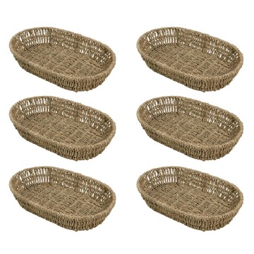 Picture of Set of 6 Oval Hand Woven Seagrass Storage Tray