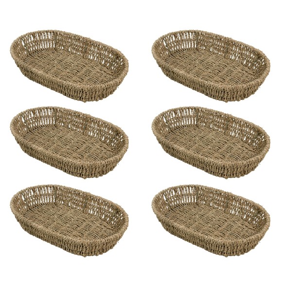 Picture of Set of 6 Oval Hand Woven Seagrass Storage Tray
