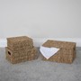 Picture of Set of 3 Rectangular Seagrass Storage Baskets with Lids