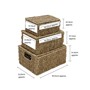 Picture of Set of 3 Rectangular Seagrass Storage Baskets with Lids